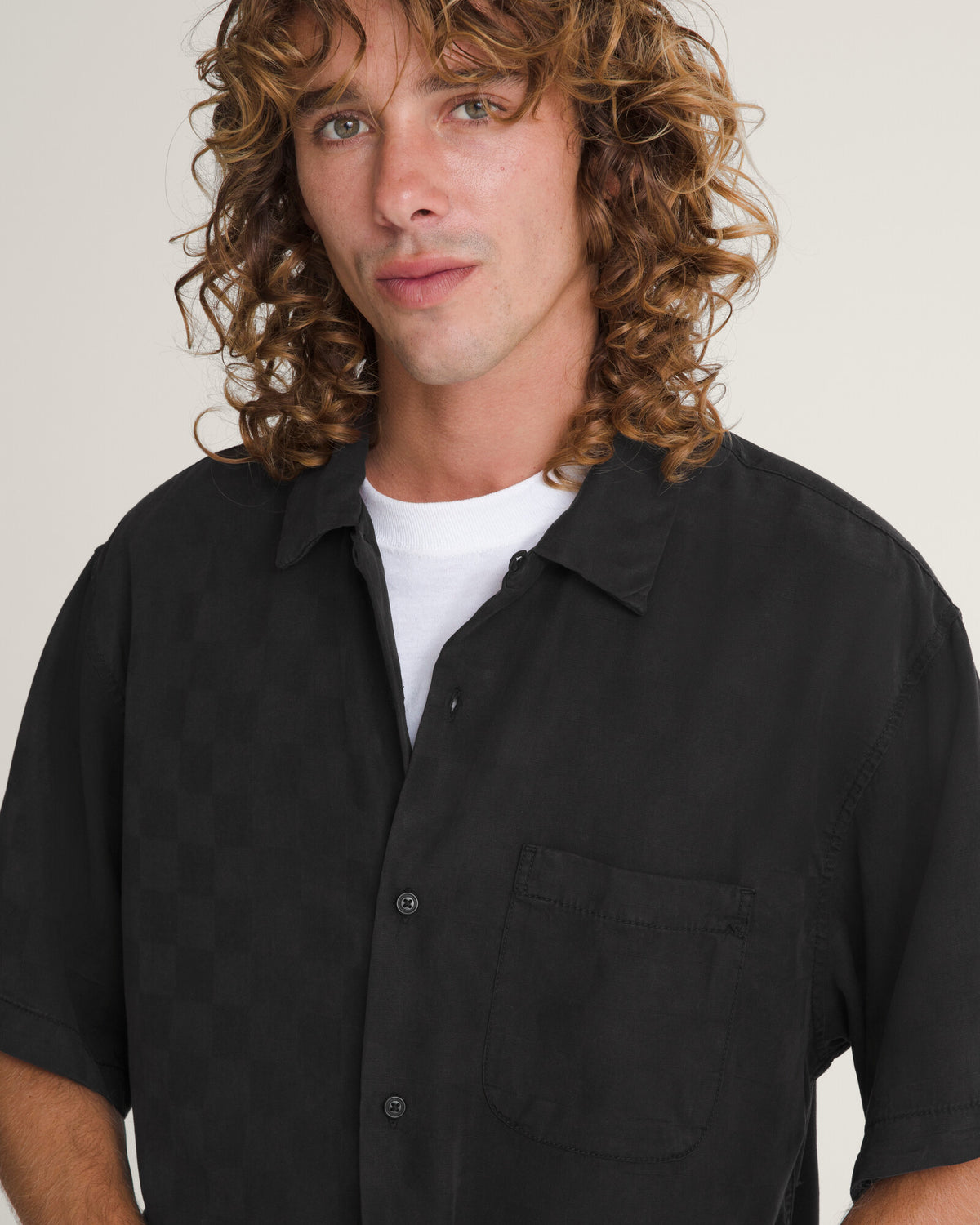 Camisa Manga Corta Van Doren Tencel Check Camp