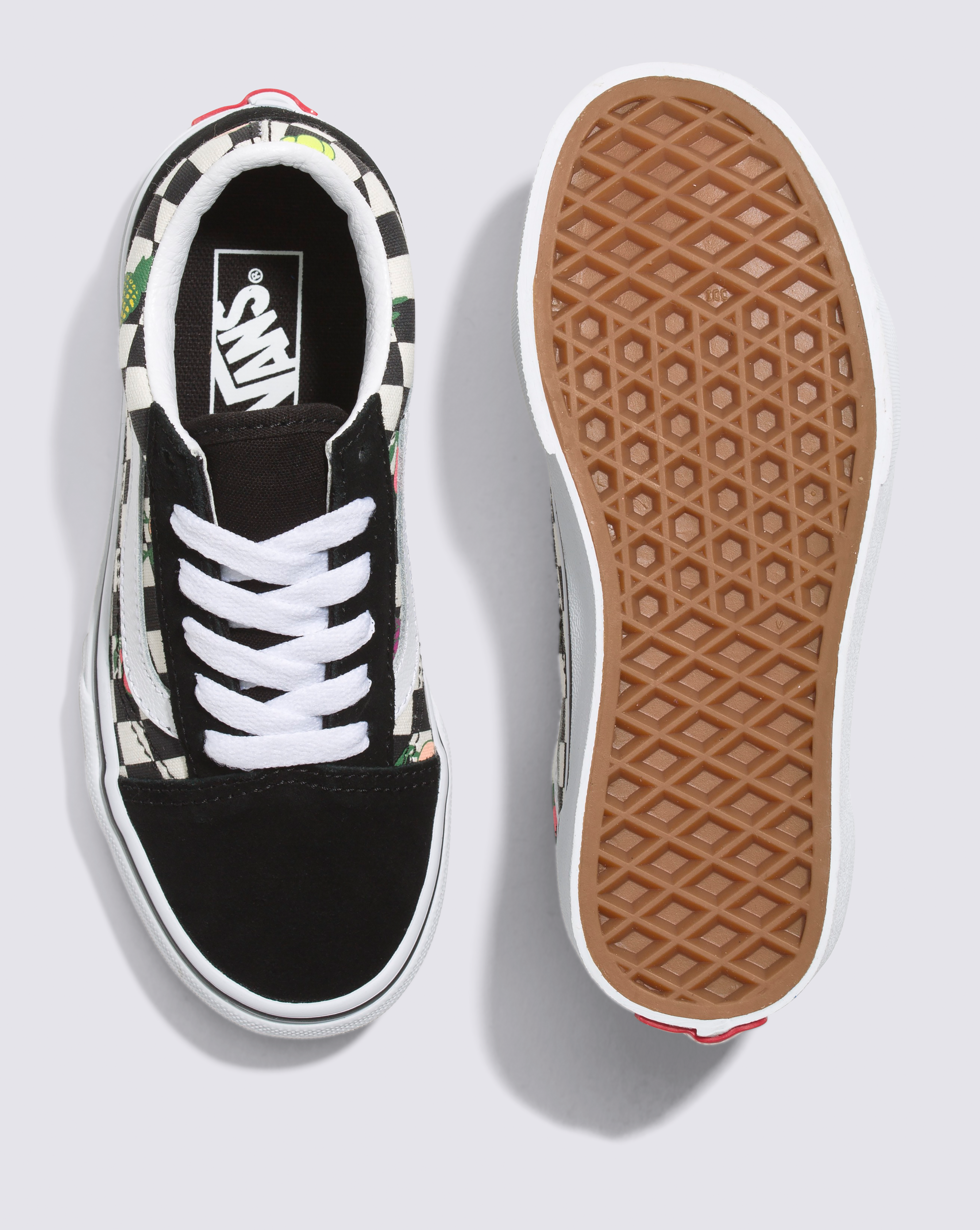 Vans Old Skool Fruit Checker Black & White Skate Shoes