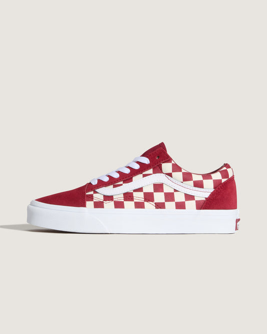 Zapatilla Old Skool Checkerboard Burgundy White