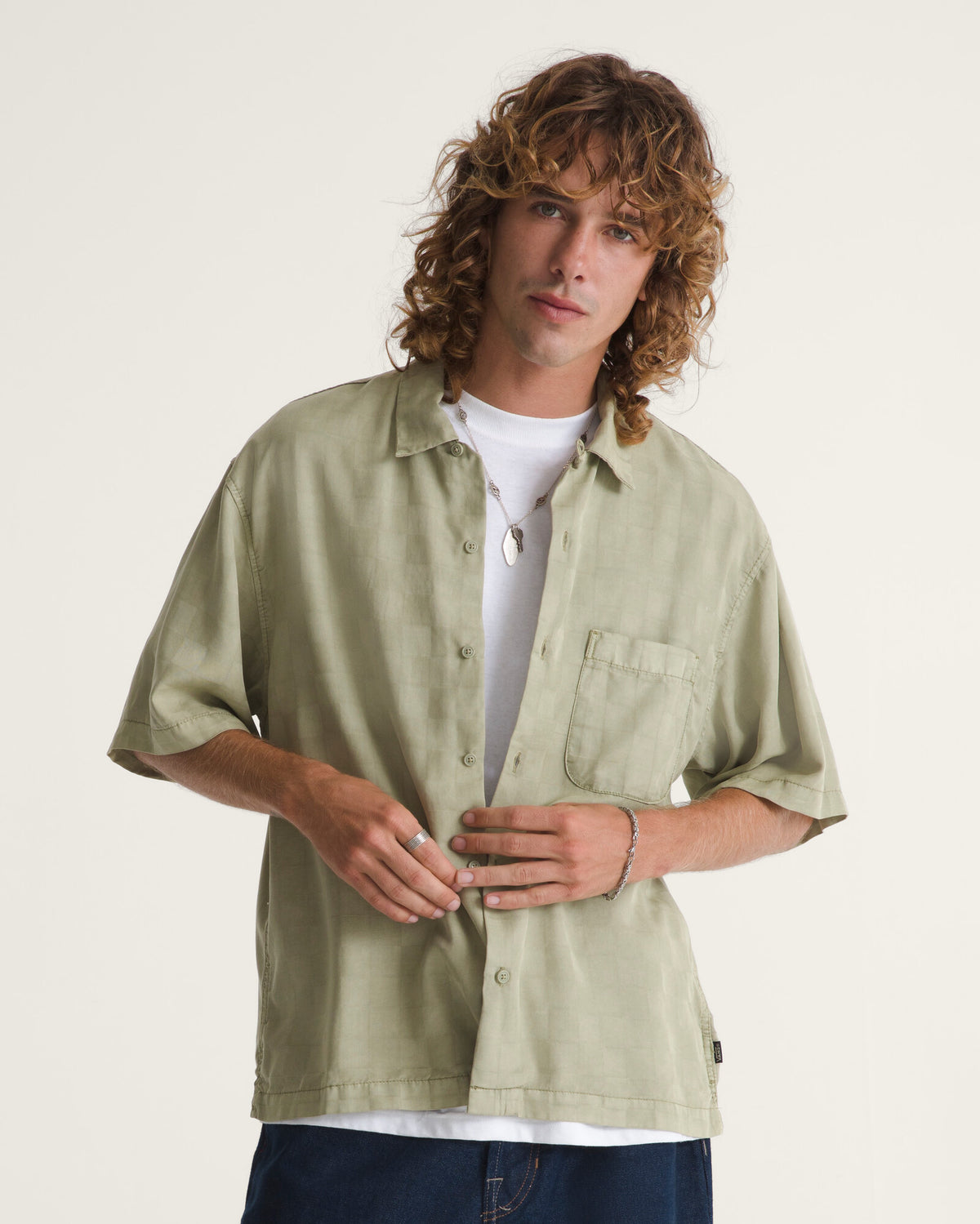 Camisa Manga Corta Van Doren Tencel Check Camp