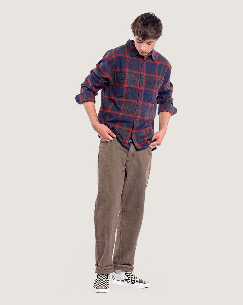 Camisa Manga Larga Larkspur Plaid Flannel Shirt
