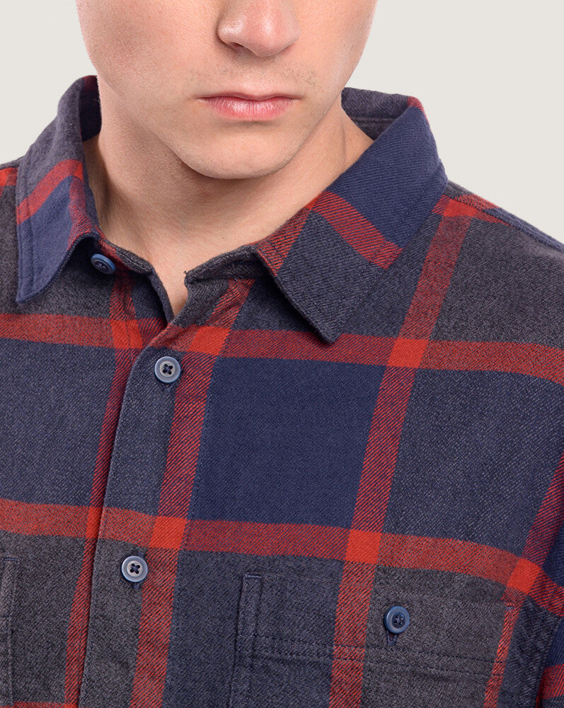 Camisa Manga Larga Larkspur Plaid Flannel Shirt