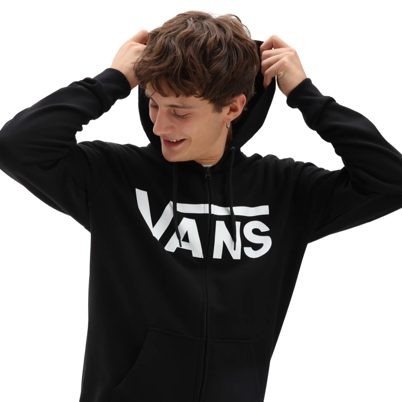 Polerón Vans Classic Zip Hoodie Ii Black-White