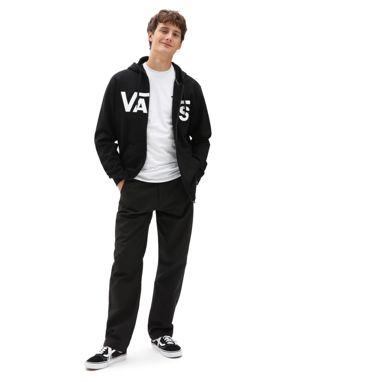 Polerón Vans Classic Zip Hoodie Ii Black-White