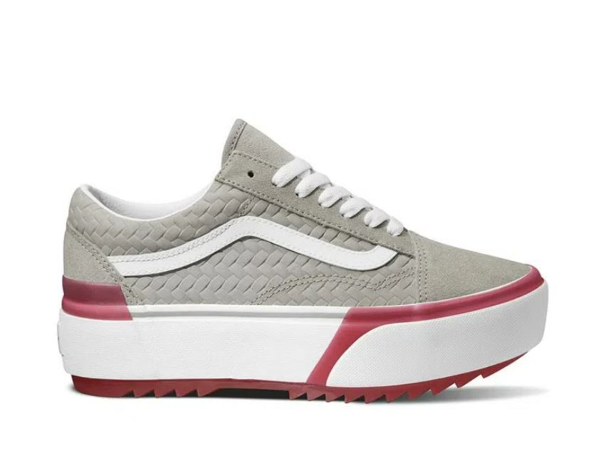 Zapatilla Old Skool Stacked Suede Emboss Grey/Pink